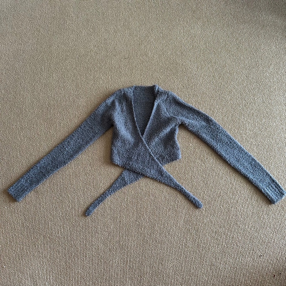 Gray Women's Wrap Sweater